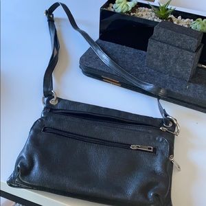 Leather crossbody bag built in wallet